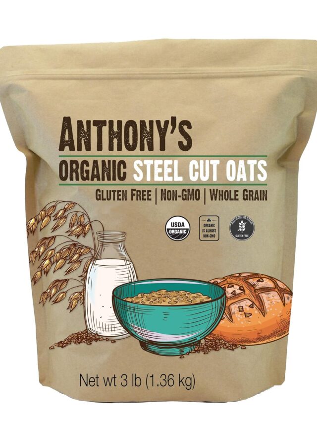 Anthony's Organic Steel Cut Oats, 3 lb, Gluten Free, Non GMO, Irish Oatmeal, Whole Grain