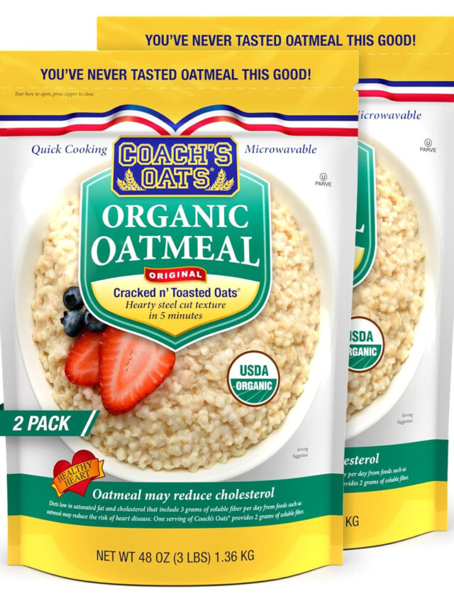 Coach's Oats Organic Whole Grain Oatmeal 3 lbs (48 oz) Pack of 2