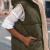 BTFBM Fall Long Puffer Vest Women Sleeveless Hooded Reversible - Image 4