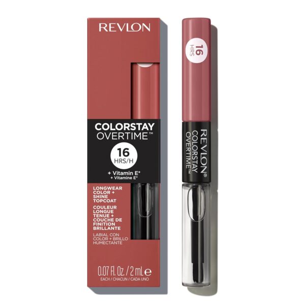 Revlon Liquid Lipstick with Clear Lip Gloss, ColorStay Overtime Lipcolor, Dual Ended with Vitamin E