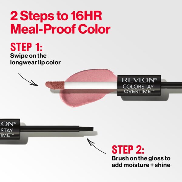 Revlon Liquid Lipstick with Clear Lip Gloss, ColorStay Overtime Lipcolor, Dual Ended with Vitamin E