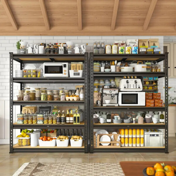 2000LBS Garage Shelving 72''H Storage Shelves Heavy Duty Shelving 5 Tier Metal Shelves For Garage